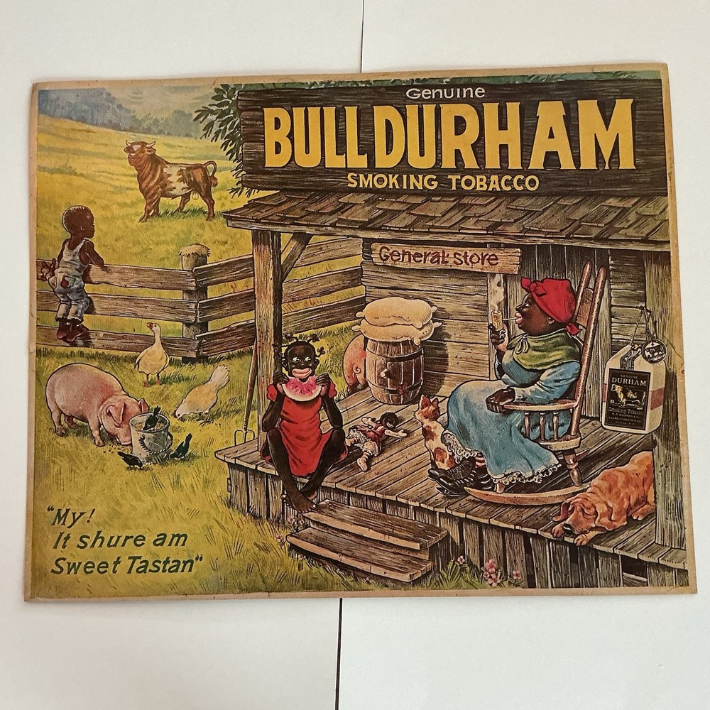 Vintage Bull Durham Genuine Smoking Tobacco Advertising Print Porch Scene